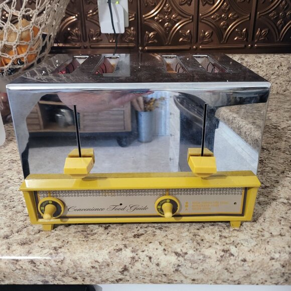 Vintage Sears & Roebuck 4-Slice Toaster Chrome & Yellow Retro Kitchen Appliance - Picture 6 of 16
